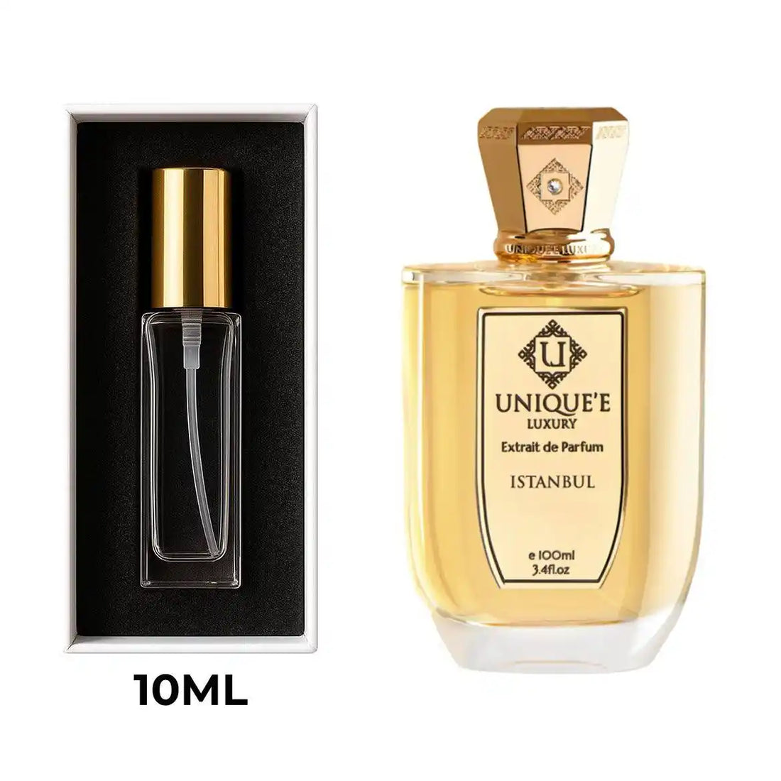בושם Istanbul Unique’e Luxury יוניסקס 100 מ״ל Extrait de Parfum | זמין גם כדיקנט 10 מ״ל | ניחוח הדרי־פרחוני מתוק עם וניל, טופי וענבים
