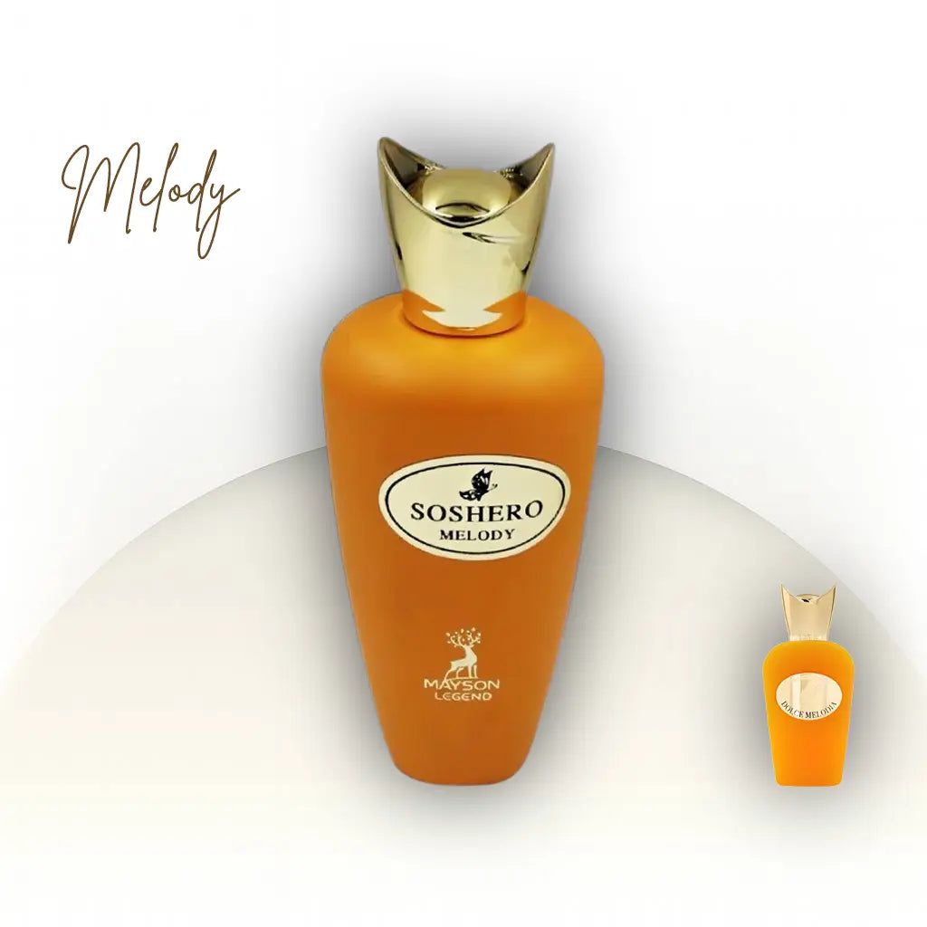 בושם יוקרתי Soshero Melody Mayson Legend יוניסקס 100 מ״ל EDP | בהשראת Dolce Melodia Sospiro Perfumes | ניחוח פירותי־פרחוני עם וניל ומוסק לבן