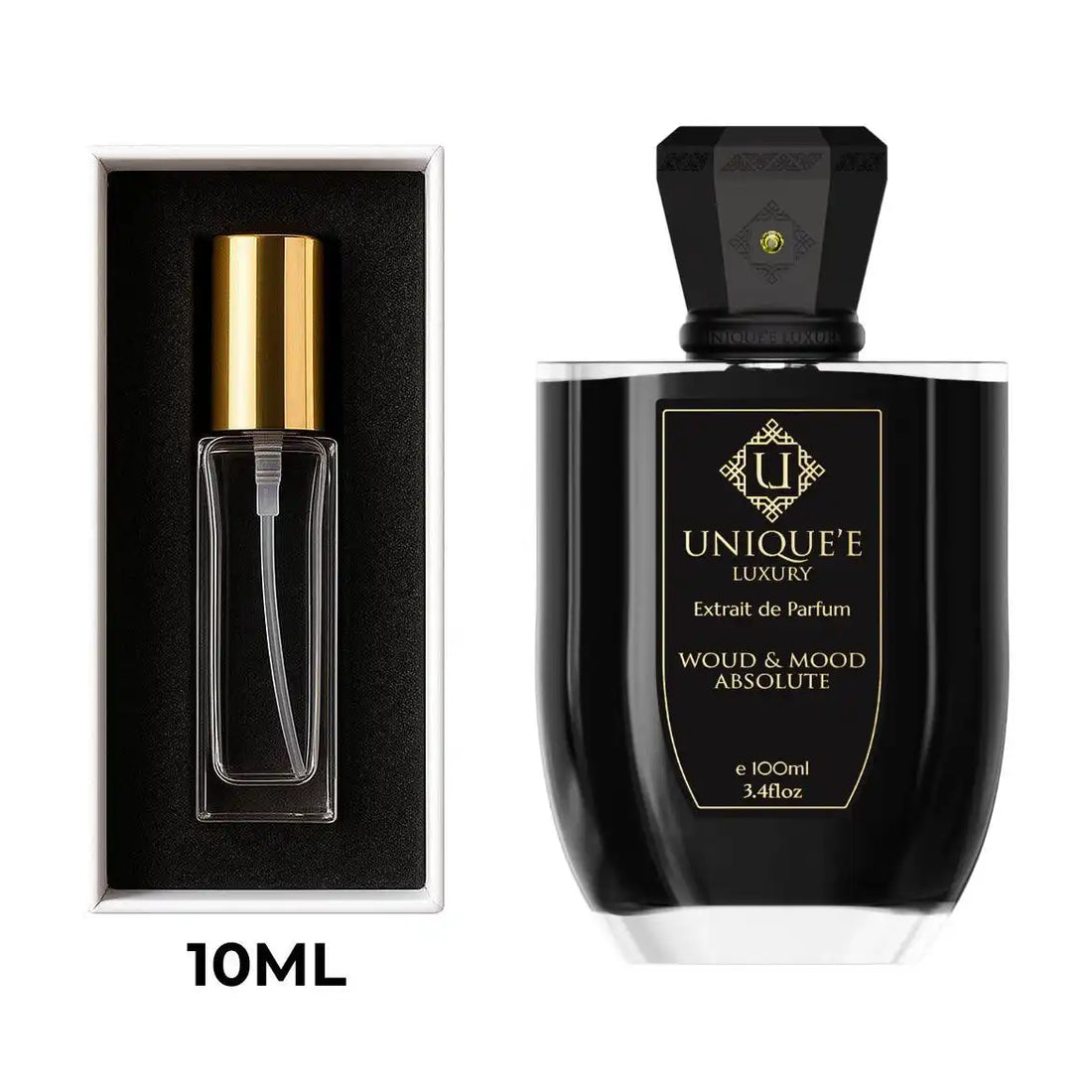 בושם יוקרתי Woud And Mood Absolute Unique’e Luxury יוניסקס 100 מ״ל Extrait de Parfum | זמין גם כדיקנט 10 מ״ל | ניחוח ענברי־עצי עם אוד, עור וזעפרן