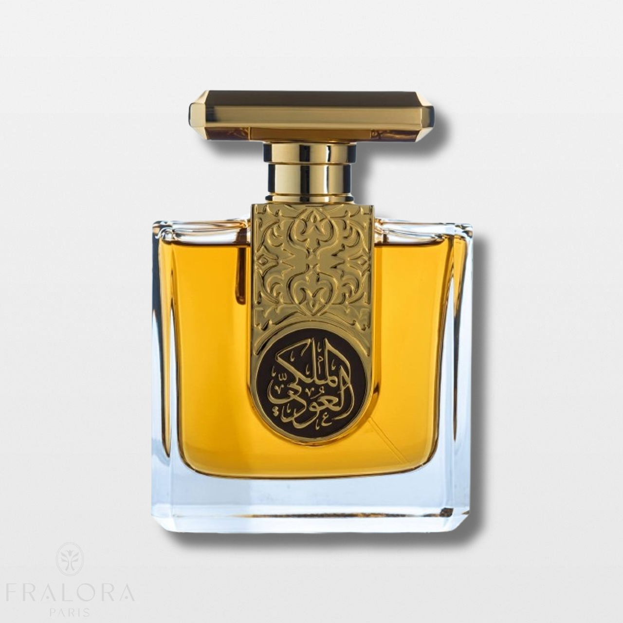 בושם Royal Oud מבית Arabian Oud לגברים 85 מ"ל, מבט חזיתי על בקבוק היוקרה המבטיח ניחוח עוד עוצמתי ועמוק.