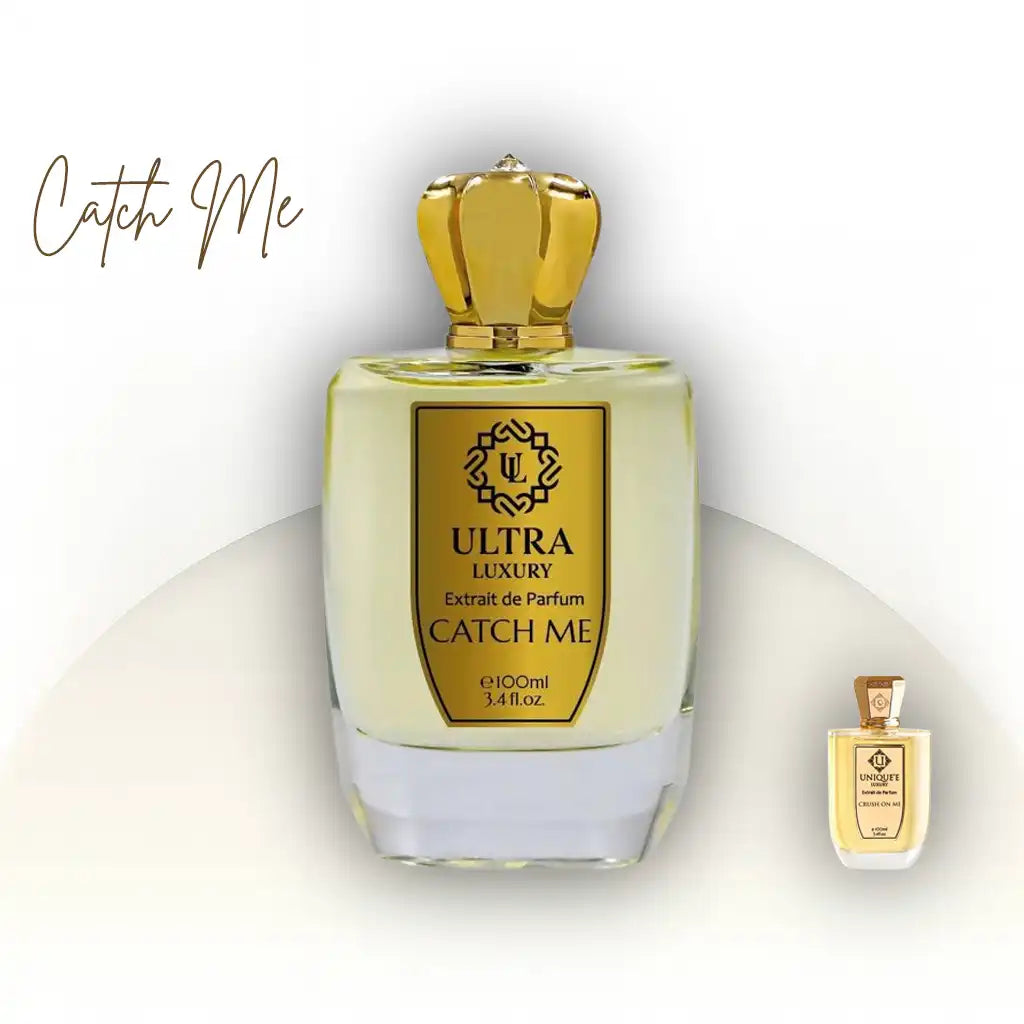 בושם יוקרתי Catch Me Ultra Luxury יוניסקס 100 מ״ל Extrait de Parfum | בהשראת Crush On Me Unique’e Luxury | ניחוח ג’ינג’ר, ליים, קרמל ופצ'ולי
