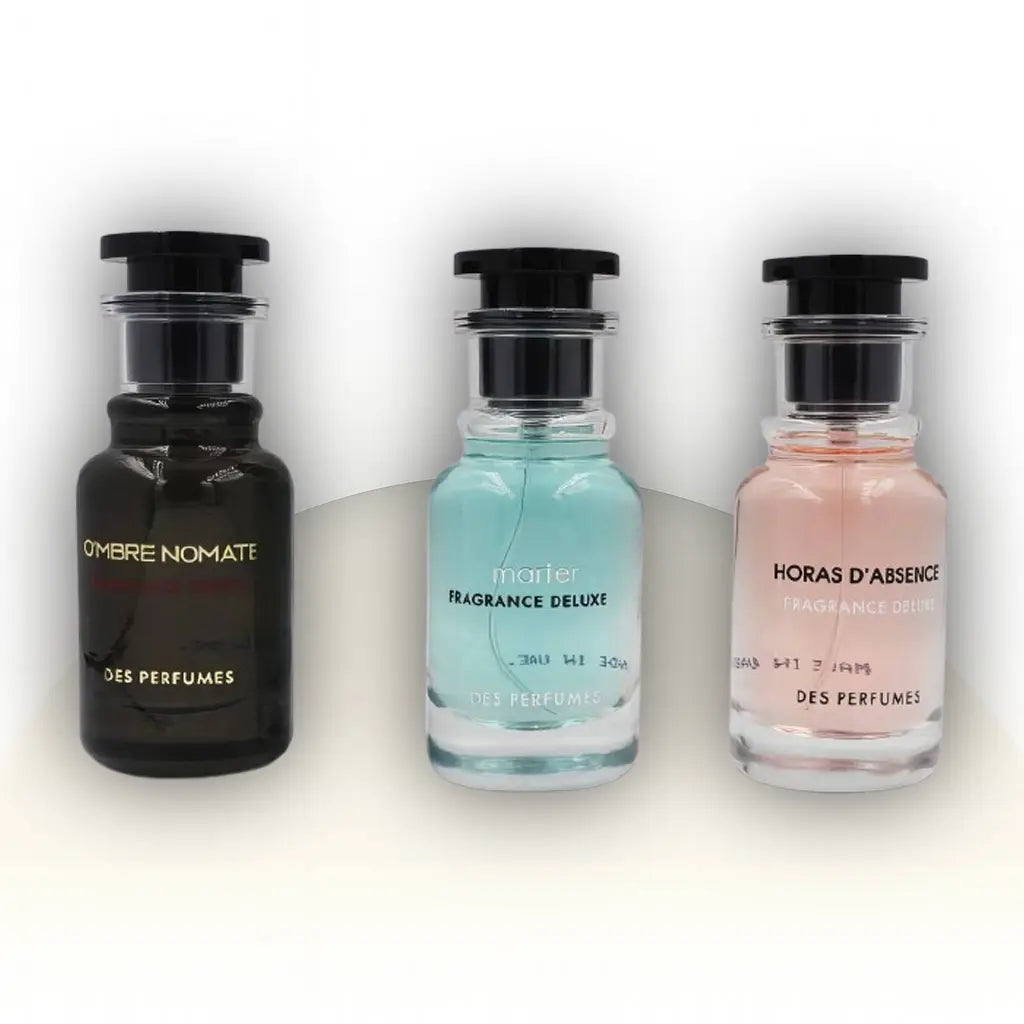 סט Fragrance Deluxe ×3 30 מ״ל | שלושה בשמים יוקרתיים בהשראת Louis Vuitton | Ombre Nomade, Météore, Heures d’Absence