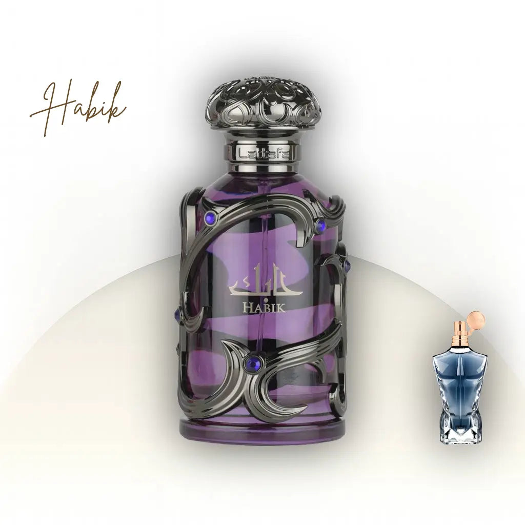 Habik For Men Lattafa Perfumes בושם לגבר 100 מ״ל EDP | בהשראת Jean Paul Gaultier Le Male Essence | הל, פלפל, לבנדר, טונקה, פצ’ולי ואמברווד