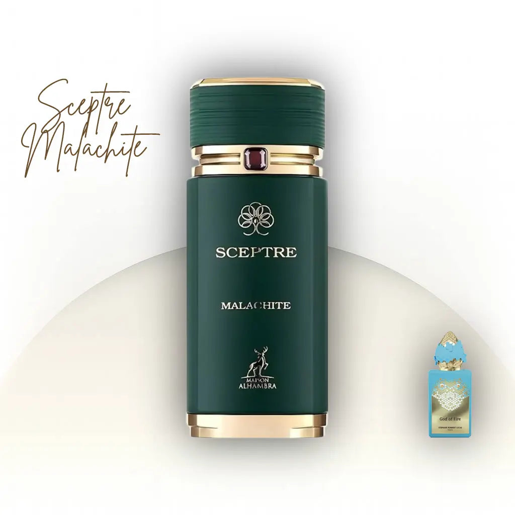 בושם Maison Alhambra Sceptre Malachite יוניסקס 100 מ״ל EDP | בהשראת God of Fire Stéphane Humbert Lucas 777 | ניחוח הדרי־מתובל עם ענבר, לבנדר ווטיבר