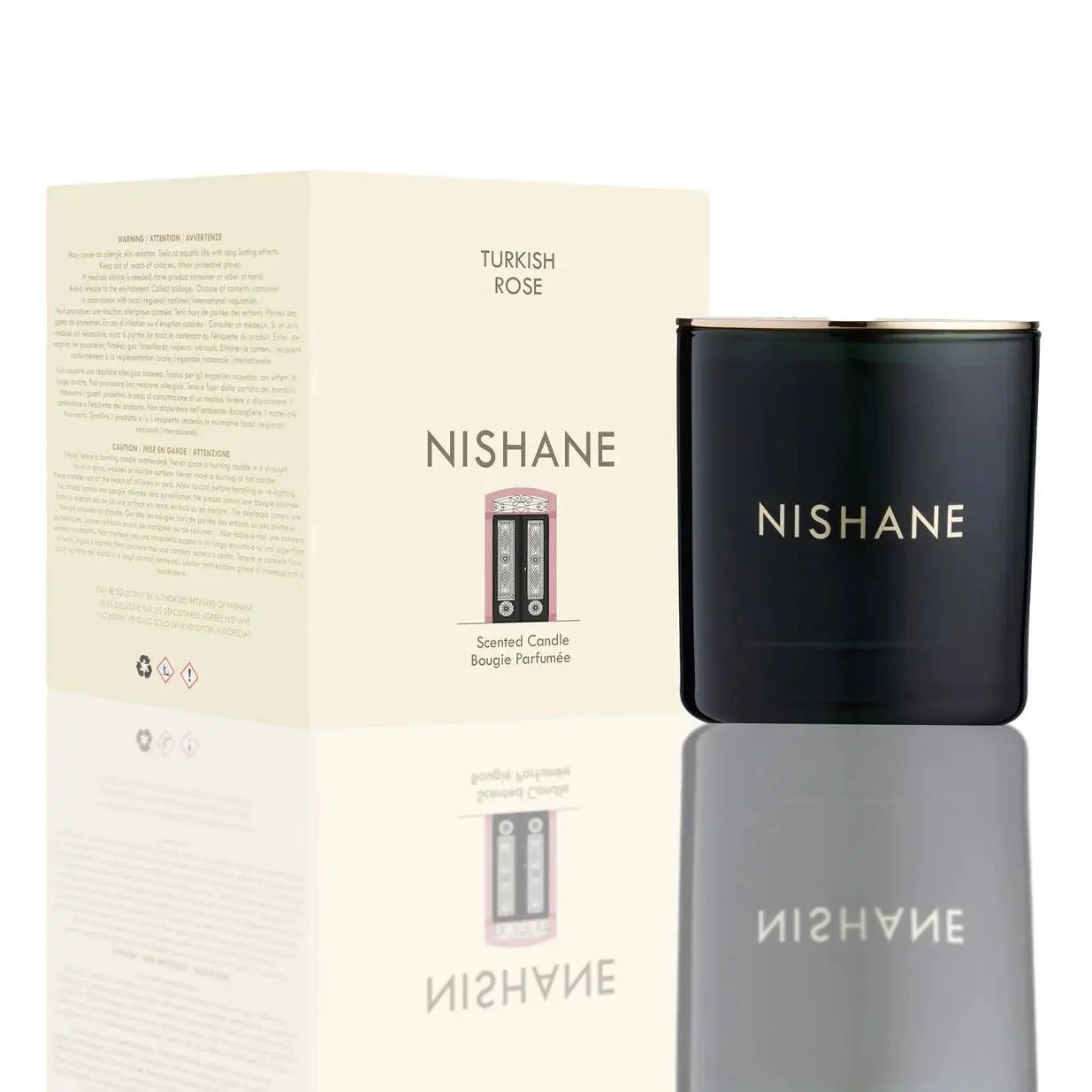 Turkish Rose Candle Nishane – נר ריחני וקופסה יחד