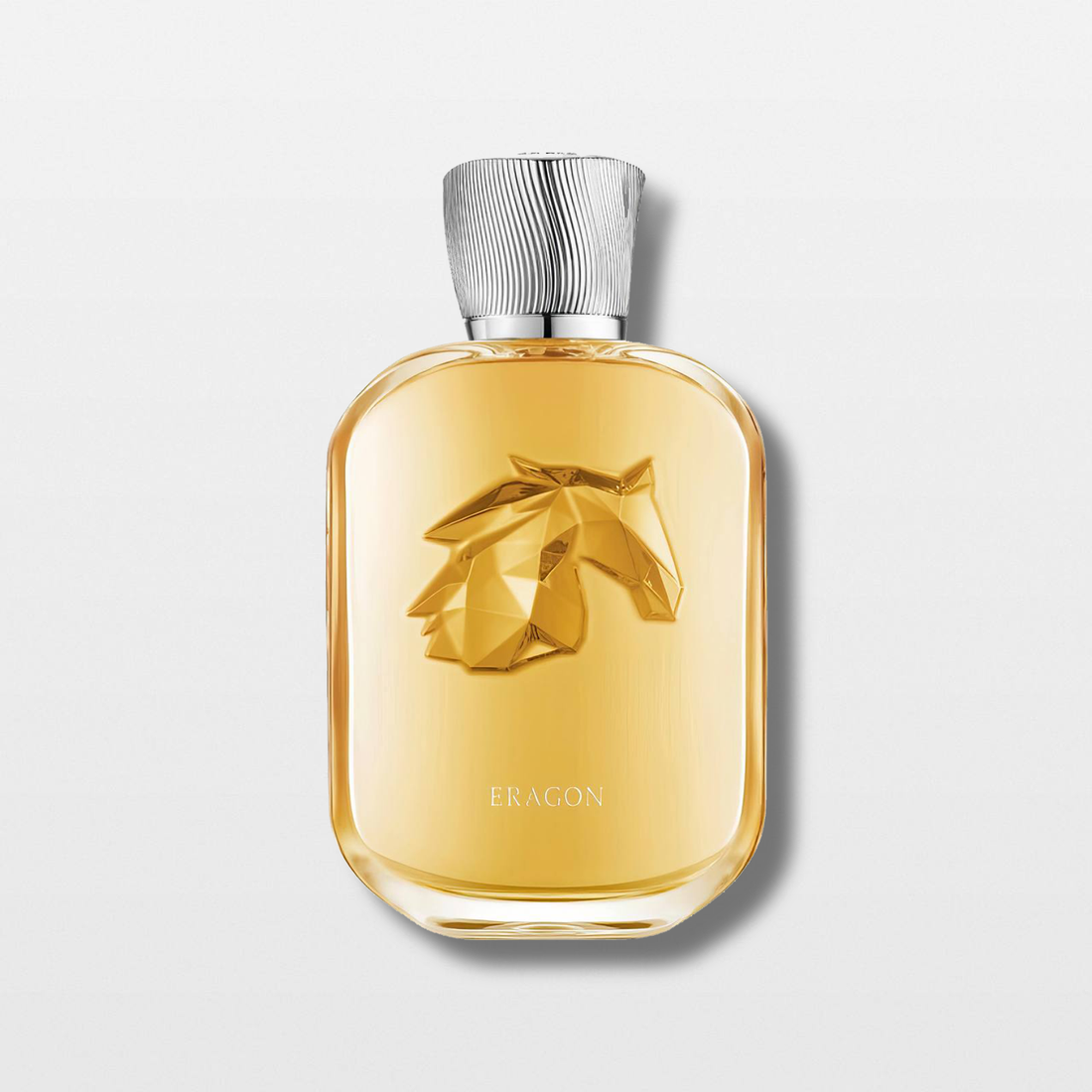 בושם Eragon (ארגון) מבית Parfums de Marly יוניסקס 100 מ"ל, מבט חזיתי על בקבוק האקסטרייט דה פרפיום היוקרתי והמרשים.