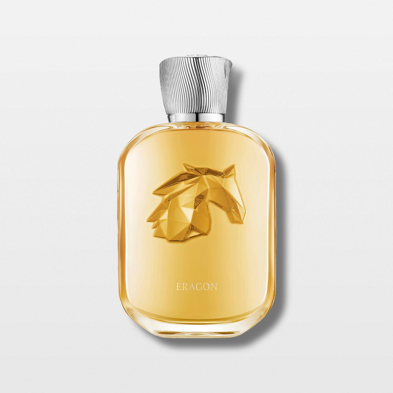 בושם Eragon (ארגון) מבית Parfums de Marly יוניסקס 100 מ"ל, מבט חזיתי על בקבוק האקסטרייט דה פרפיום היוקרתי והמרשים.