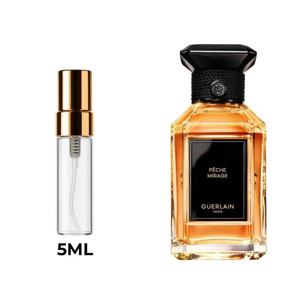 Pêche Mirage Guerlain בושם יוניסקס 100 מ״ל EDP | זמין כדיקנט 5 מ״ל ו־10 מ״ל | ניחוח אפרסק, קסיס, אוסמנתוס, עור, ענבר וסנדלווד
