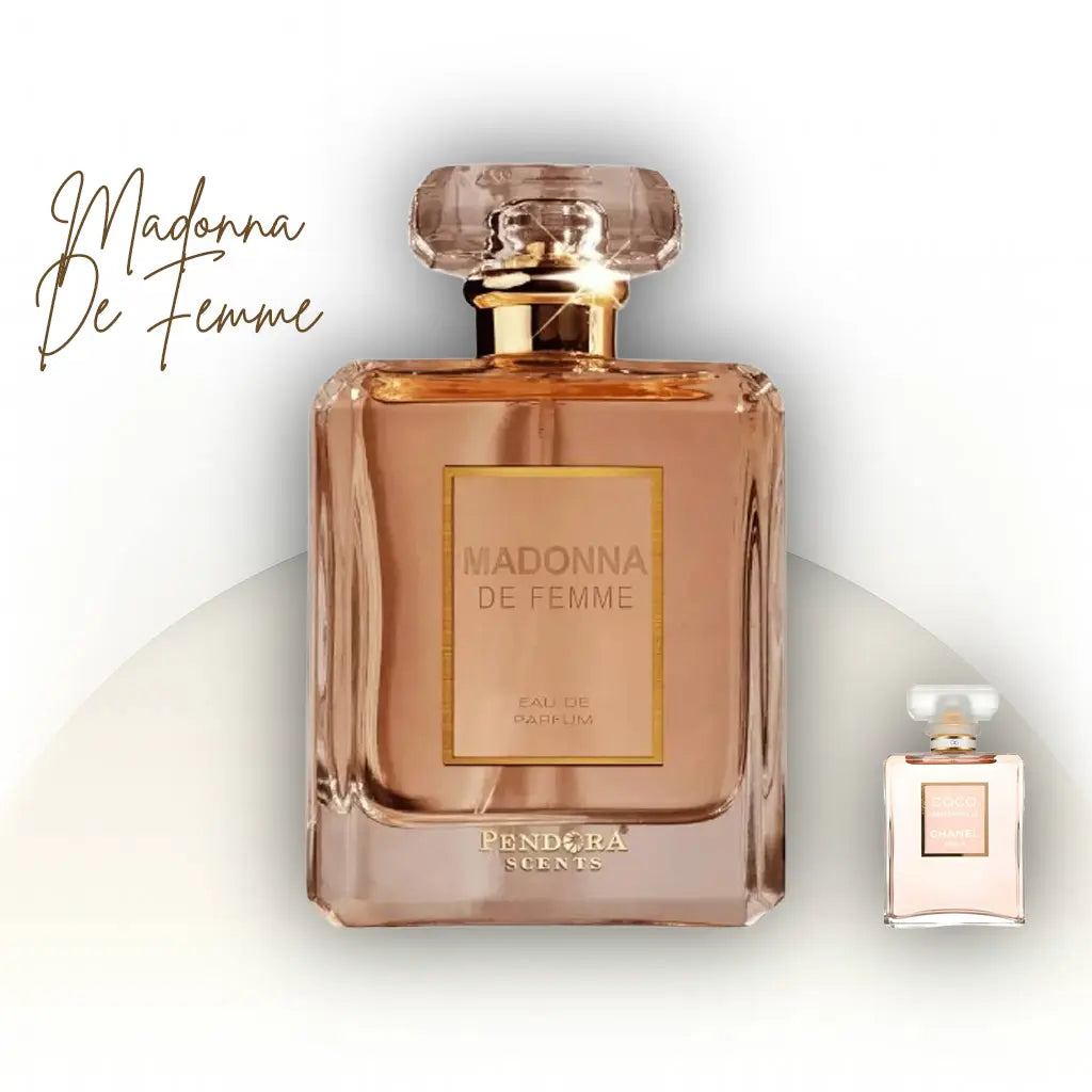 Pendora Madonna De Femme בושם לאישה 100 מ״ל EDP | בהשראת Coco Mademoiselle Chanel | ניחוח הדרי־פרחוני עם ורד, יסמין, פצ'ולי ווניל