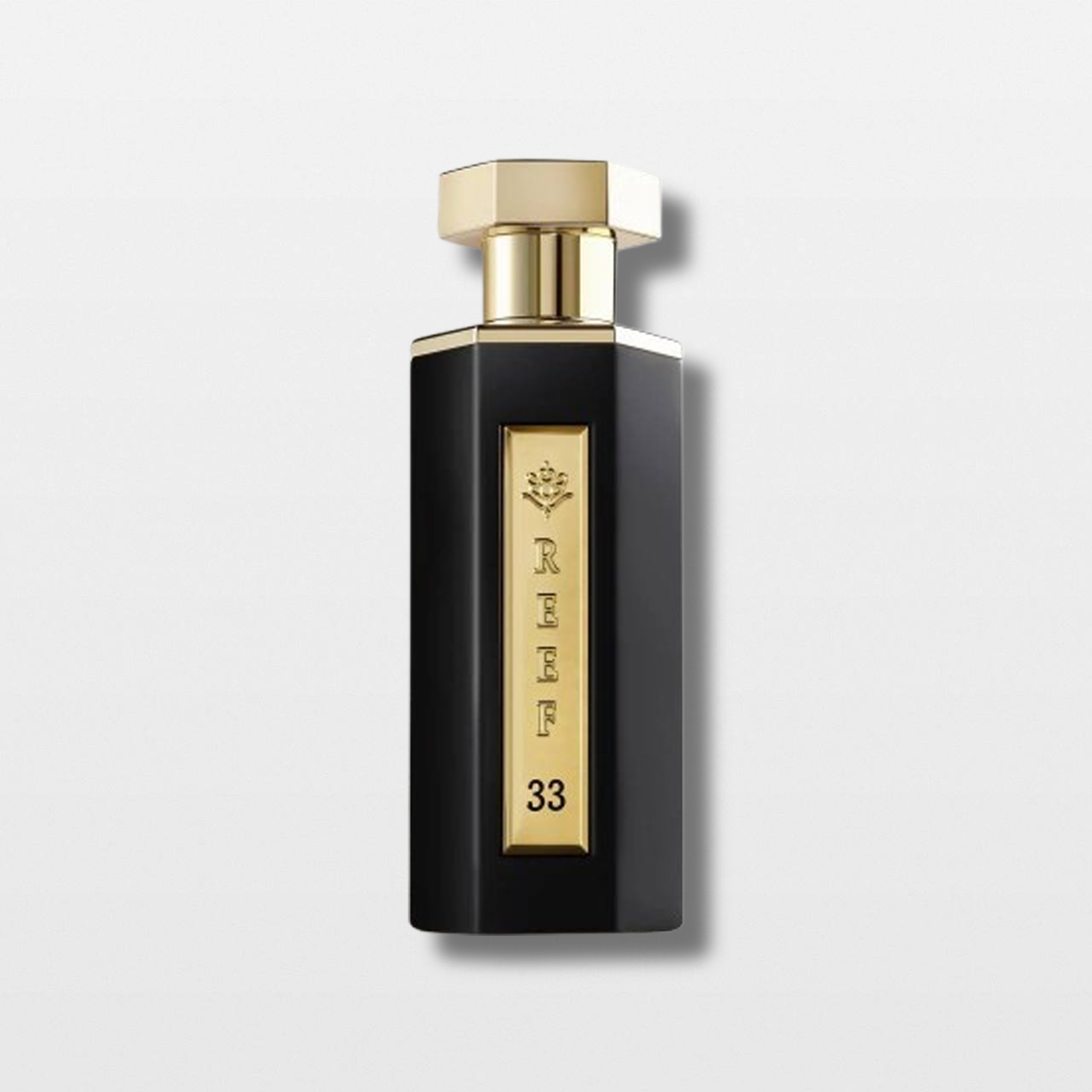 בושם Reef 33 (ריף 33) מבית Reef Perfumes יוניסקס 100 מ"ל, מבט חזיתי על הבקבוק המינימליסטי והיוקרתי המבטיח ניחוח אלגנטי.