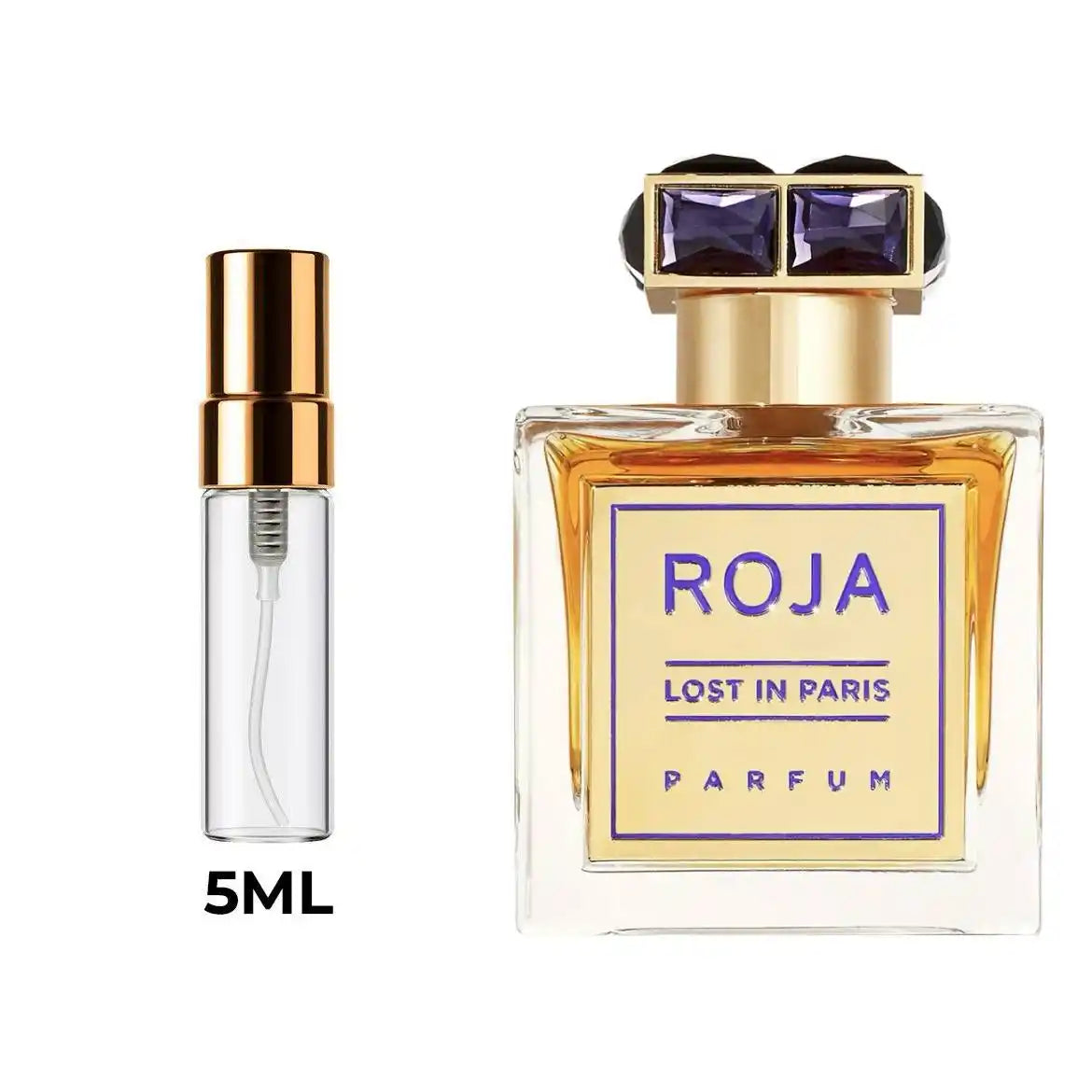 Roja Lost In Paris Parfum בושם פרפיום יוקרתי 100 מ״ל | זמין גם כדיקנט 5 מ״ל ו־10 מ״ל | ניחוח הדרי־מתוק עם מנדרינה, רום, קרמל, וניל וענברגריס