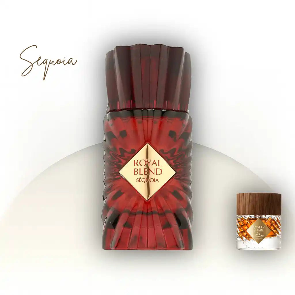 Royal Blend Sequoia French Avenue בושם דיופ יוניסקס 100 מ״ל EDP | בושם נישה בהשראת Angels' Share Paradis By Kilian | פטל, ליקר, קוניאק, פרלין, עץ אלון וסנדלווד