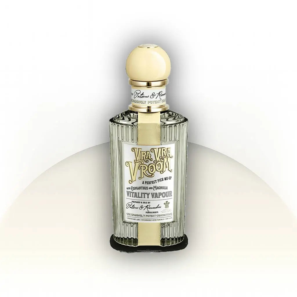 בושם Vra Vra Vroom Penhaligon's יוניסקס 100 מ״ל EDP | דיקנט 10 מ״ל | ניחוח פירותי־פרחוני עם משמש, מגנוליה, ורד ועור